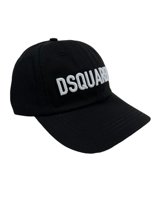 DSquared² Black Hat Bcm0714 Logo Baseball Cap for men