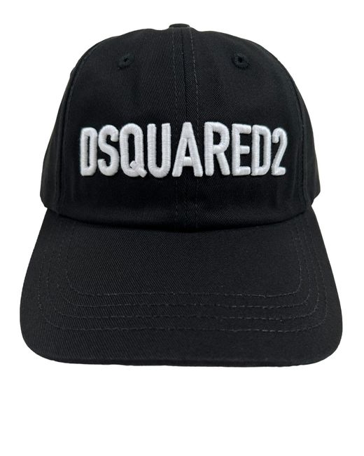 DSquared² Black Hat Bcm0714 Logo Baseball Cap for men