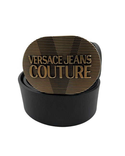 Versace Black E73Ya6F33-E71627-Epk3 Belt Blk-Brushed Brass for men