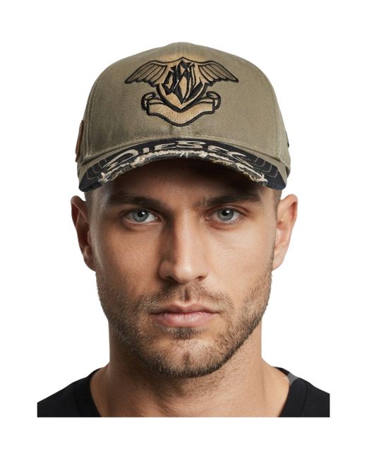 DIESEL Green C Patchy Hat Mustard for men