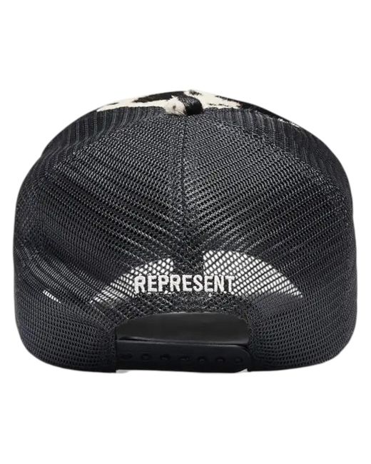 Represent Gray Mlm100650 Cow Hide Print Cap/Jet for men