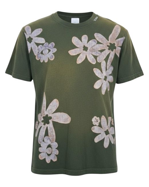 Alchemist Green Block Print S/S Tee Moss for men