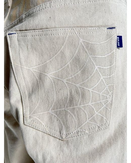 DevÁstates White Ecru Denim Pants Off for men