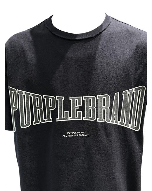 Purple Brand Black P101-Jhbb Textured Inside Out Tee for men
