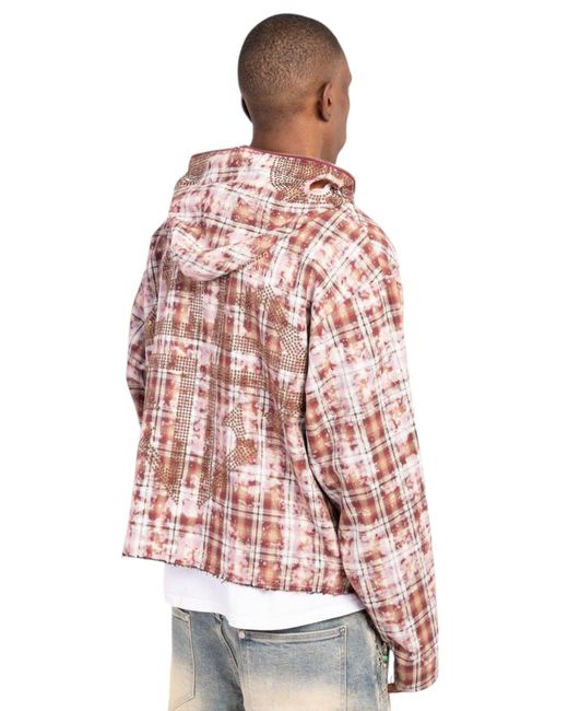 GUAPI Red Rusty Skeleton Half Zip Hoodie for men