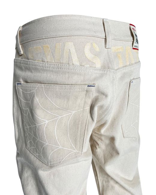 DevÁstates White Ecru Denim Pants Off for men