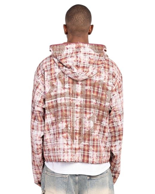 GUAPI Red Rusty Skeleton Half Zip Hoodie for men