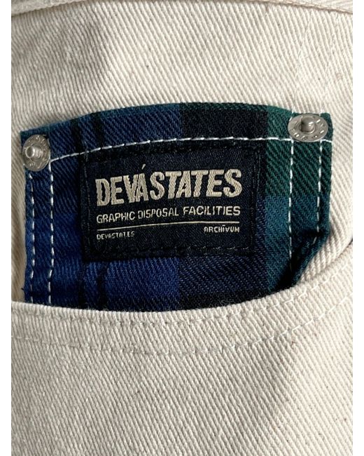 DevÁstates White Ecru Denim Pants Off for men