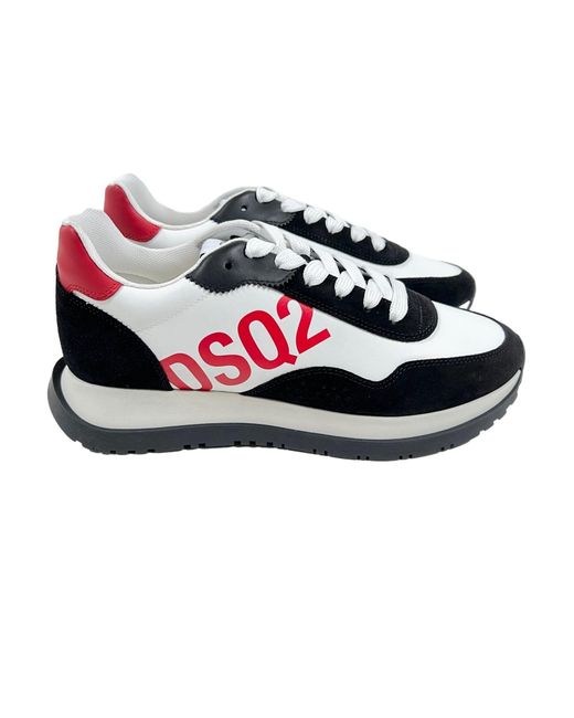 DSquared² Multicolor Snm0270 Sneakers Velour-Nero-Bianco-Rosso for men