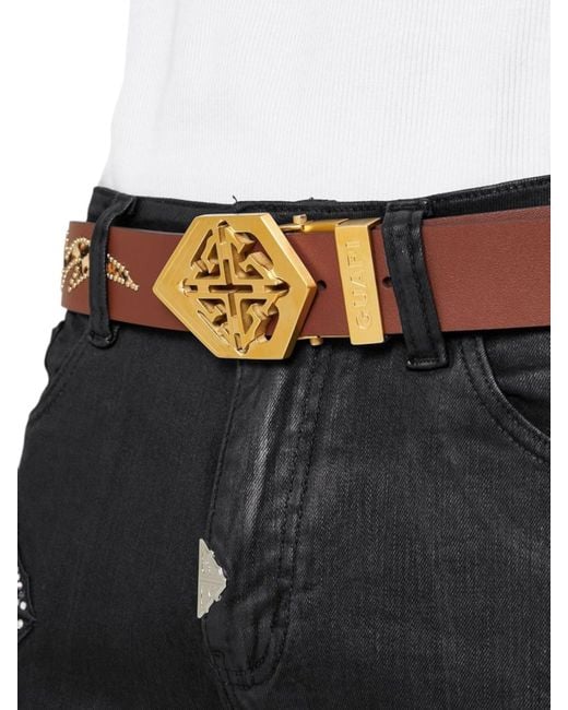 GUAPI Brown Emblem Belt for men