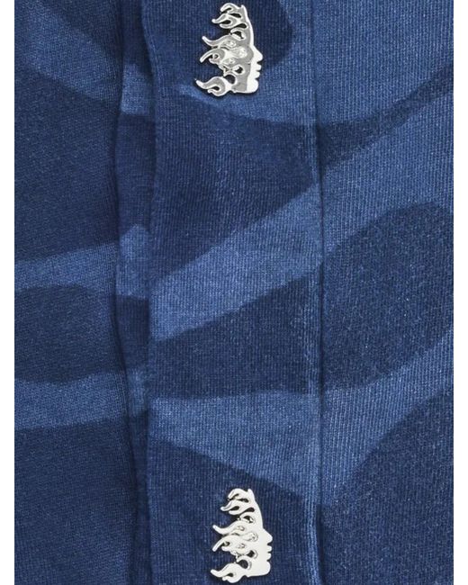 HELLSTAR Blue Snap Sweatpants W/ Flame for men