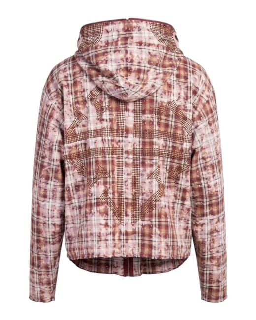 GUAPI Red Rusty Skeleton Half Zip Hoodie for men