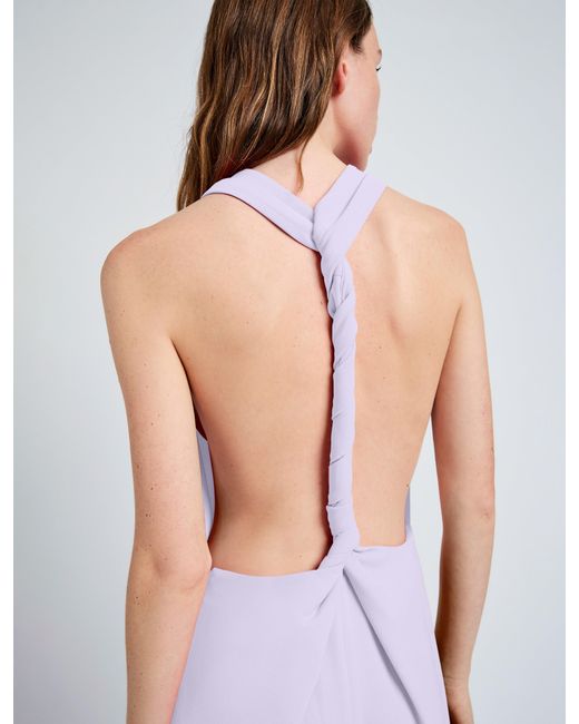 Proenza Schouler Purple Faye Backless Twist Back Dress
