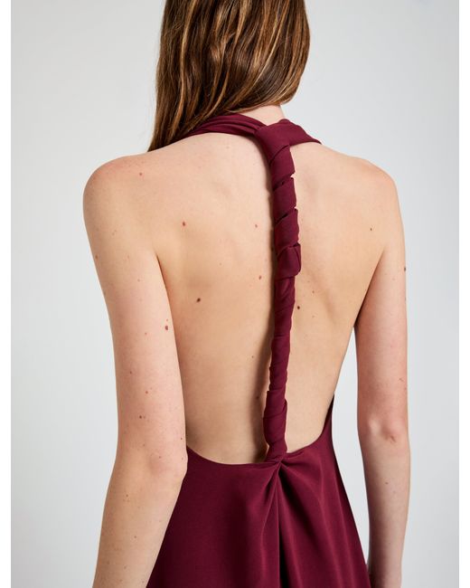 proenza schouler matte crepe backless dress Double Twist Back V-Neck in Red global-commodity_code-6204491000 Contrast panels Size:US 13 | EU 47 Light Blue Prom Dresses