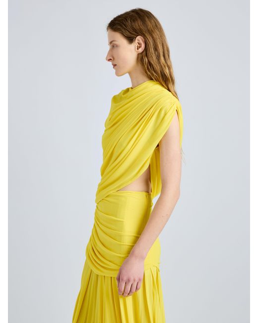 slim fit dress slacks Proenza Schouler Yellow And Black Dress – halfshellvintage main image 1