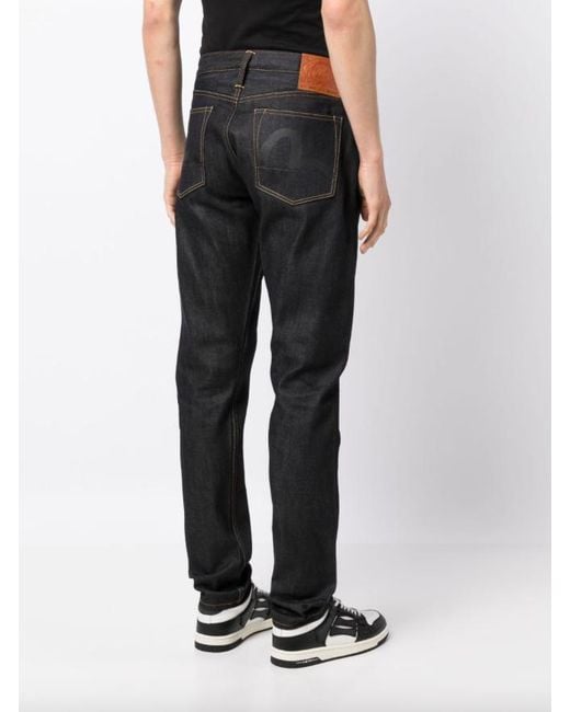 Evisu Cotton Slim-fit Jeans in Black for Men | Lyst