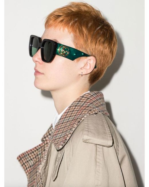 Gucci Eyewear Interlocking G Oversize-frame Sunglasses in Blue | Lyst UK