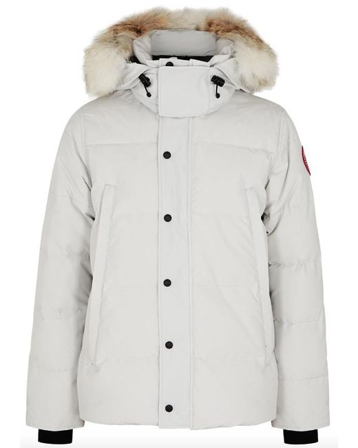 Canada Goose Wyndham Furtrimmed Arctictech Parka in White (Gray) for