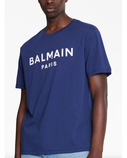 Balmain T-shirt in Blue for Men | Lyst