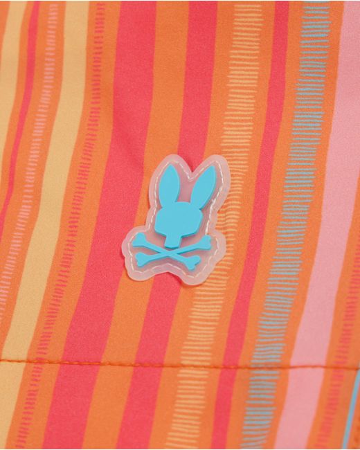 Psycho Bunny Orange Anton All Over Print Swim Trunk for men