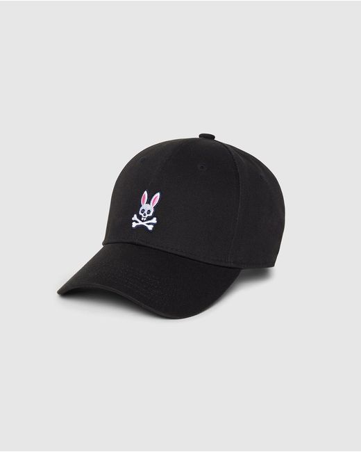 Psycho Bunny Black Classic Baseball Cap for men
