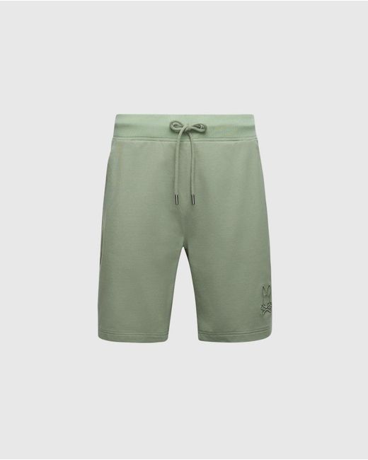 Psycho Bunny Green Big And Tall Levanzo Embroidered Micro French Terry Sweatshort for men
