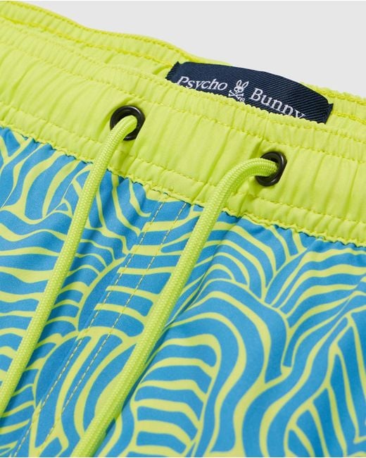 Psycho Bunny Blue Verona Print Swim Trunk for men