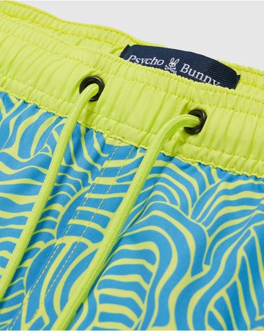 Psycho Bunny Blue Verona Print Swim Trunk for men