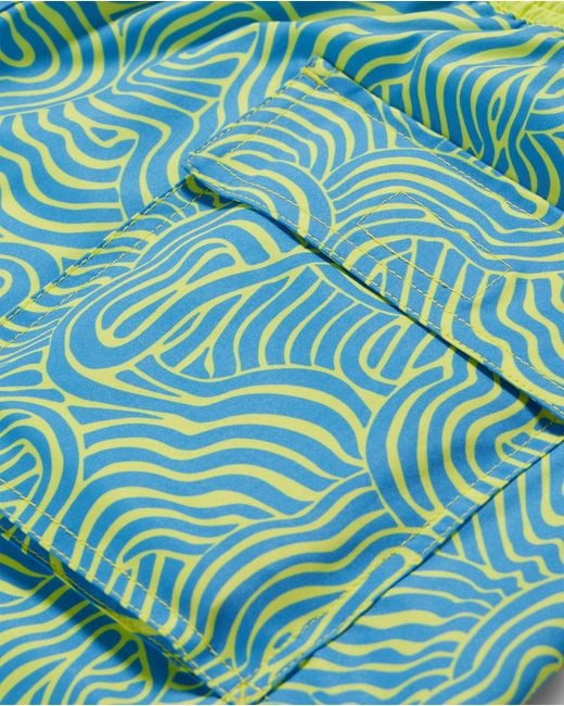 Psycho Bunny Blue Verona Print Swim Trunk for men