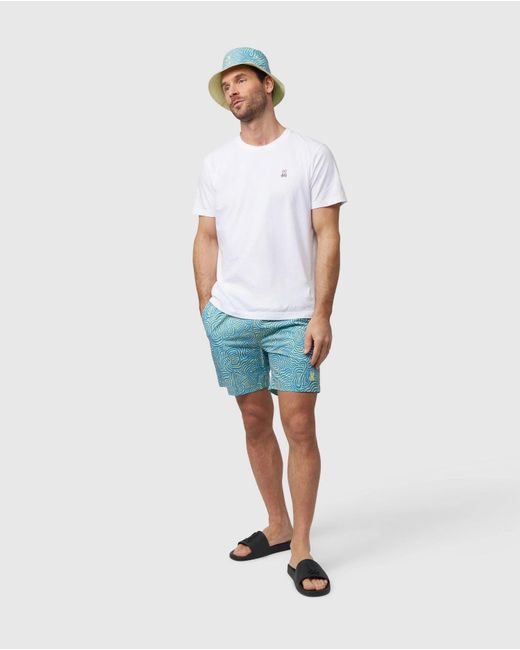 Psycho Bunny Blue Verona Print Swim Trunk for men
