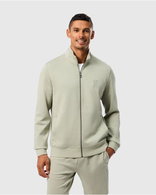 Psycho Bunny Natural Lyons High Collar Full Zip for men