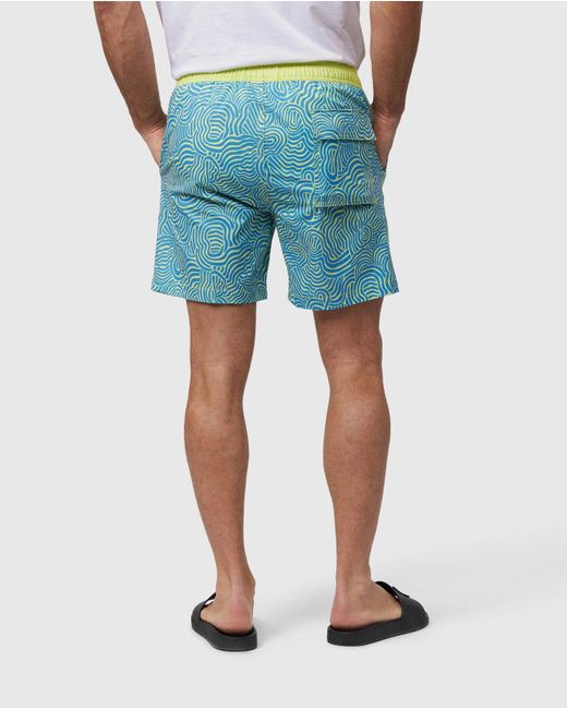 Psycho Bunny Blue Verona Print Swim Trunk for men