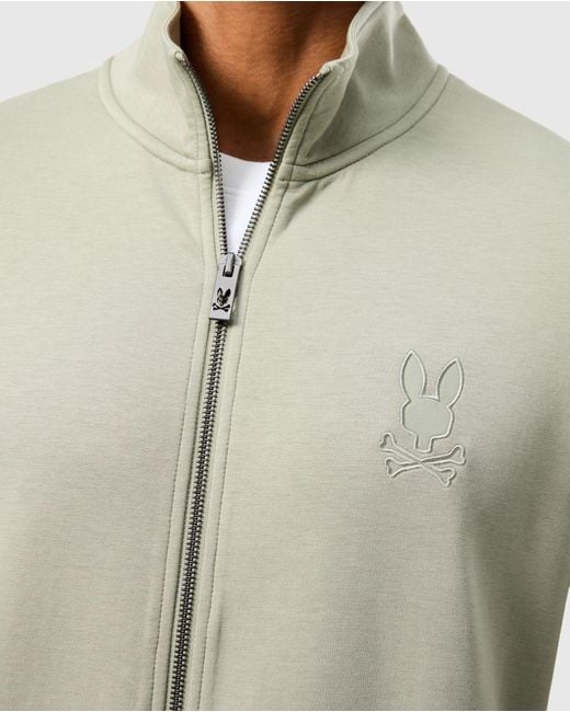 Psycho Bunny Natural Lyons High Collar Full Zip for men