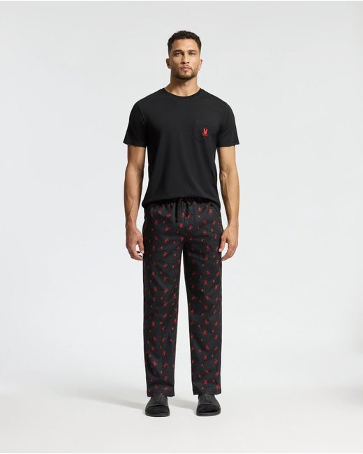 Psycho Bunny Black Telride Printed Pajama Set for men