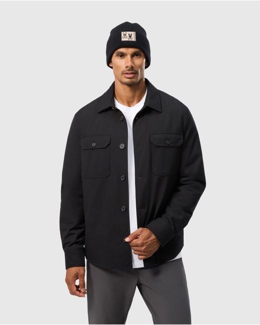 Psycho Bunny Black Hillcrest Padded Shacket for men