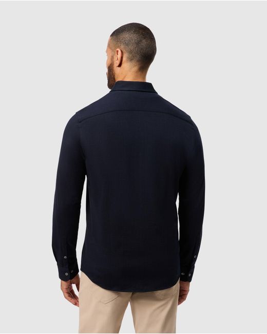 Psycho Bunny Blue Crosby Jersey Knit Long Sleeve Shirt for men