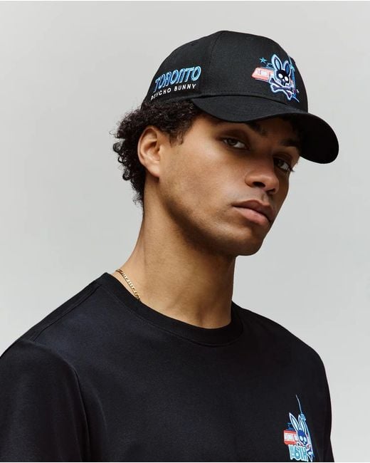 Psycho Bunny Black Toronto Baseball Cap for men