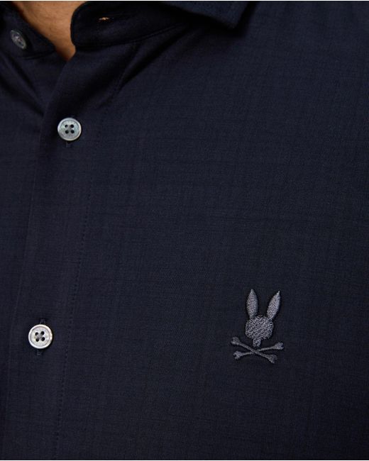 Psycho Bunny Blue Crosby Jersey Knit Long Sleeve Shirt for men