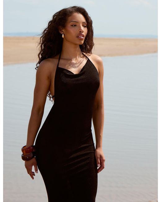 Public Desire Multicolor Low Open Back Maxi Dress Black