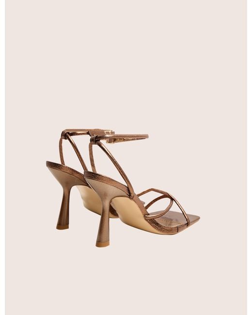 Public Desire Brown Bree Bronze Pu Barely There Square Toe Mid Stiletto Heels