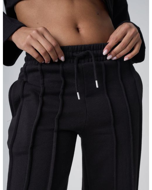 Public Desire Seam Detail Cuffed Joggers Black