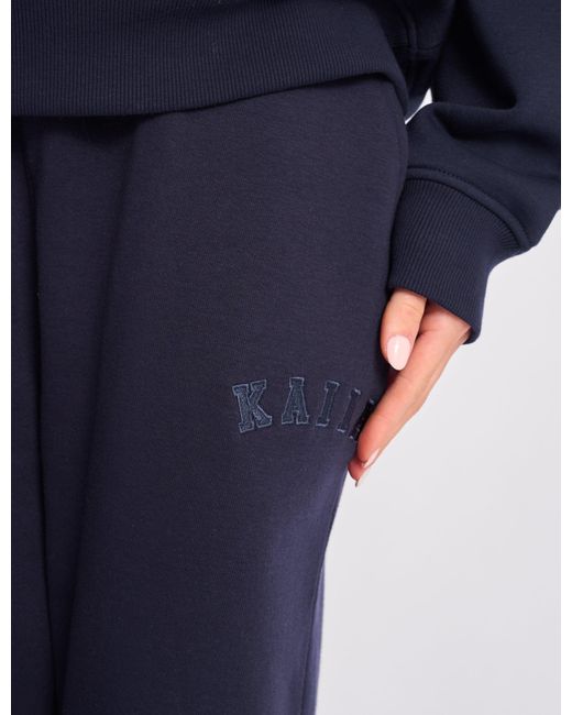 Public Desire Blue Kaiia Logo Wide Leg Sweat Pants Navy