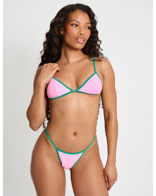 Public Desire Brown Strappy Contrast Bikini Set