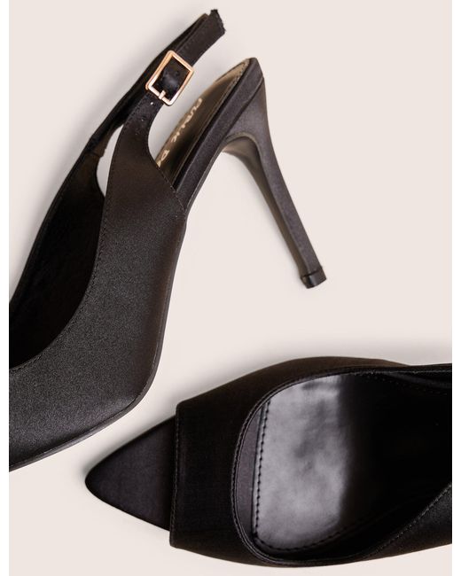 Public Desire Natural Reigns Black Peep Toe Court Heels