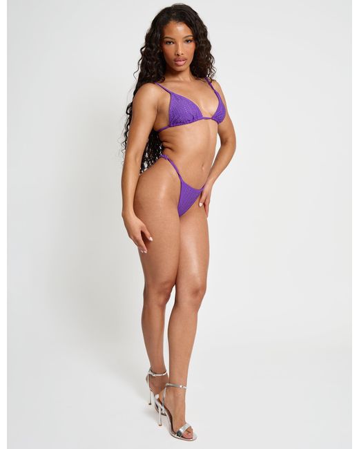 Public Desire Multicolor Diamante Detail Bikini Bottoms Purple