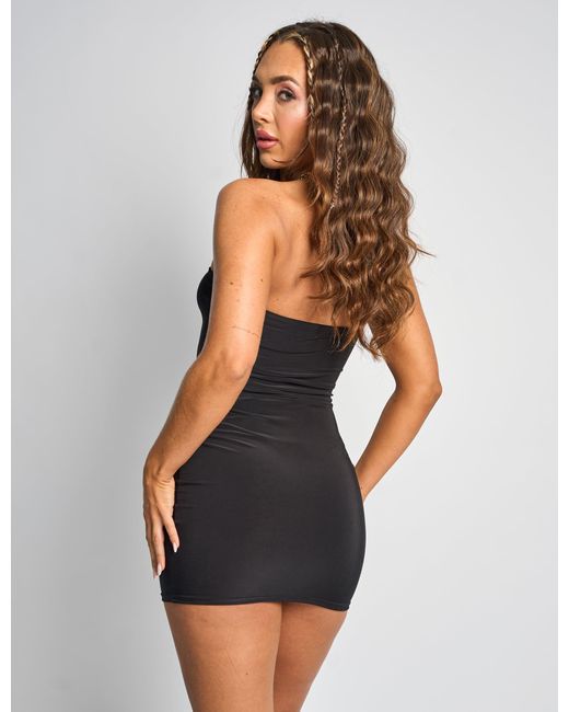 Public Desire Red Bandeau Ring Detail Mini Dress Black