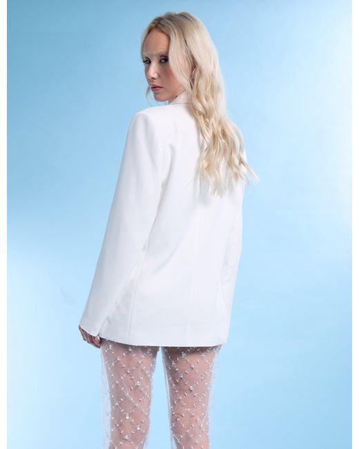 Public Desire Fitted Tailored Blazer White