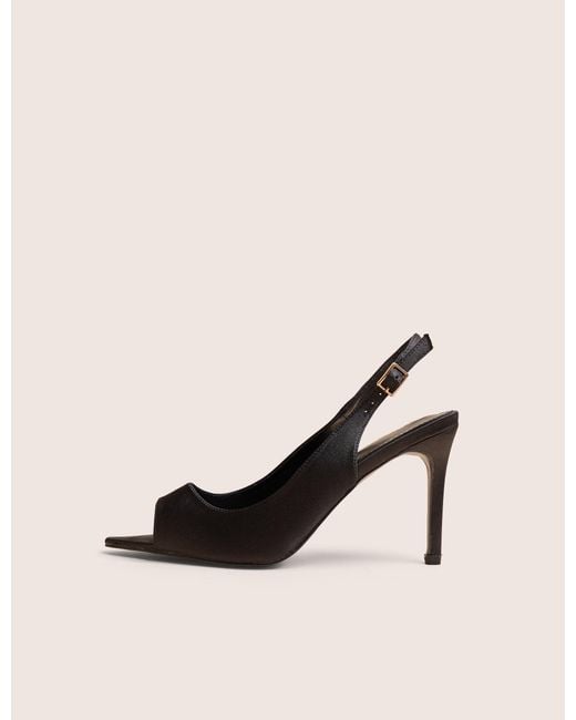 Public Desire Natural Reigns Black Peep Toe Court Heels
