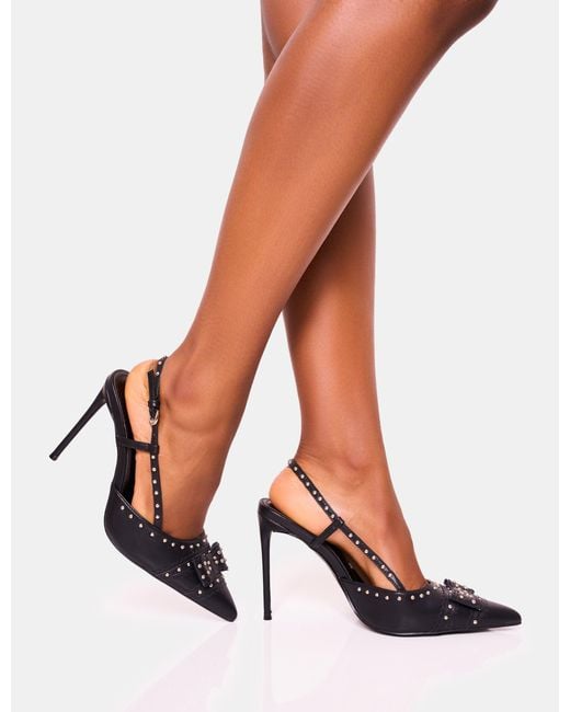 Black best sale studded pumps