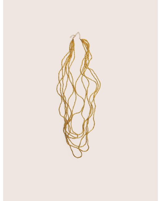 Public Desire Natural Beaded Long Layered Necklace